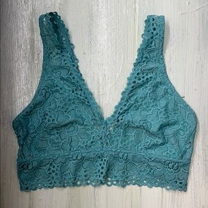 Aerie Teal Lace Bralette Sz M/L